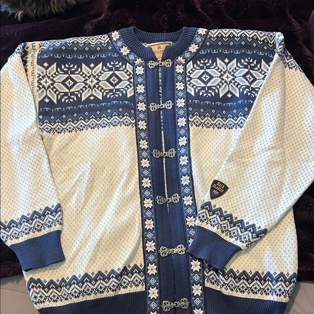 Dale of Norway Blue and White Nordic Sweater